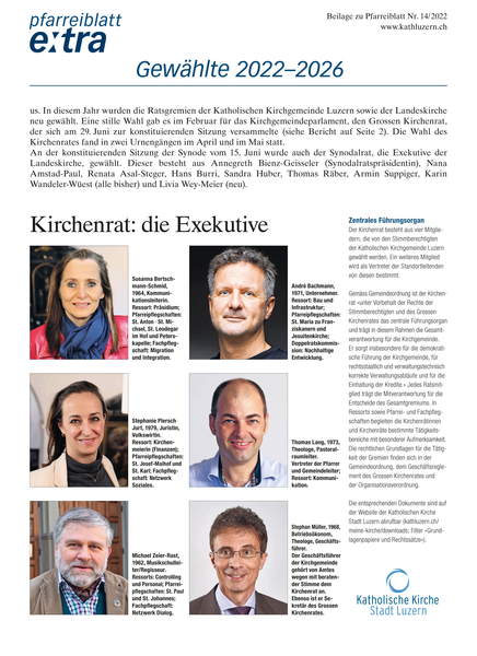  Pfarreiblatt Nr 14 28.07. - 25.08.2022 Extrablatt