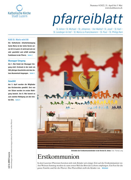 Pfarreiblatt Nr 08 21. - 05. Mai 2022